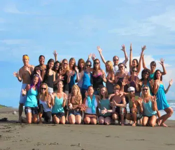 Happy paticipants of Marianne Wells Yoga School