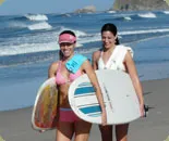 Particpants with surfing boards