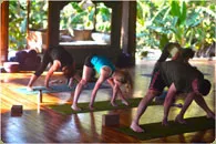 Particpants are practicing Yoga postures