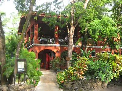 Beautiful red building of Cantarana