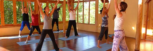 Yoga practice deck at Rio Chirripo Yoga Retreat Yoga