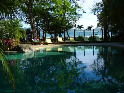 beautiful pool nestled between rich organic maintained gardens at capitan suizo