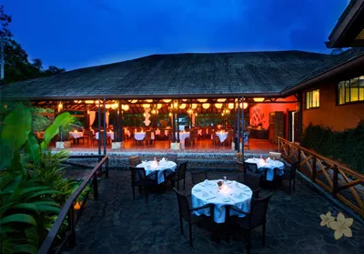 beauriful Arenal Nayara hotel and spa under blue sky
