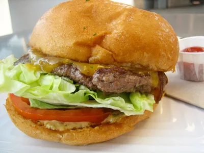 testy burger at NY Grill n Pizza