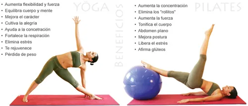 woman practicing yoga and pilates