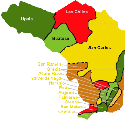 map of alajuela province