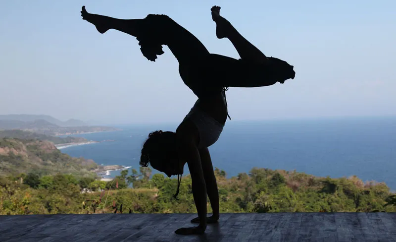 Yoga on Anamaya's spectacular deck