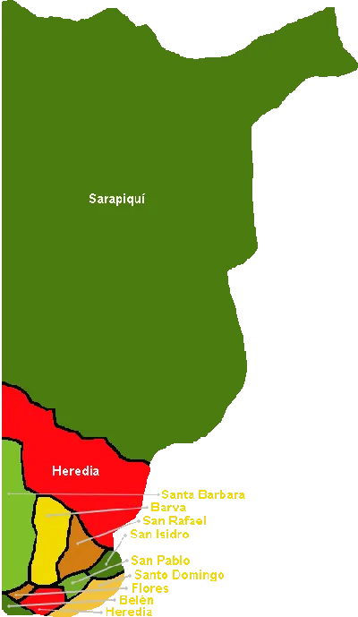 map of heredia province