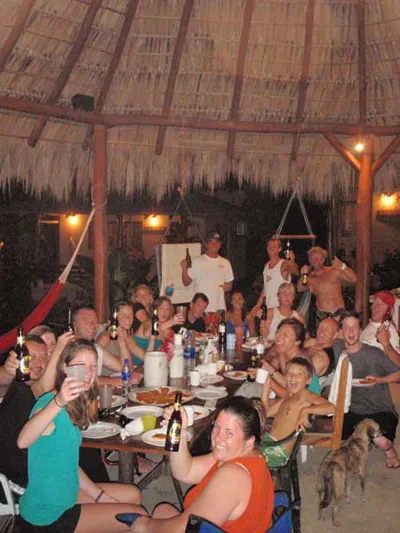 People enjoying dinner at Shaka Beach Retreat
