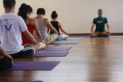 group of people practicing pranayama