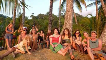Group of people enjoying free time at Yoga Farm
