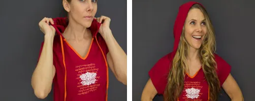 Girl in a tank top hoodie