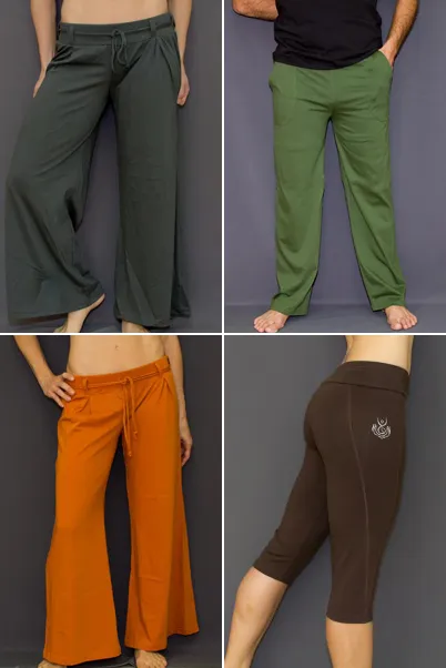 Different types of colorful Yoga pants