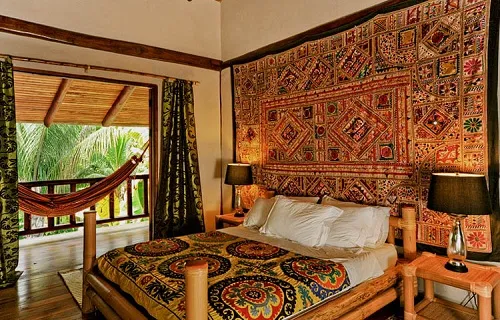 beautifully decorated bed room in Wendy's retreat center