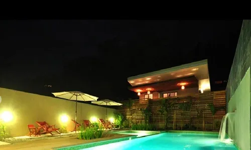 Pool side view of Nautilus hotel
