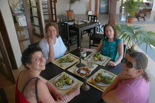 People are enjoying delicious meal