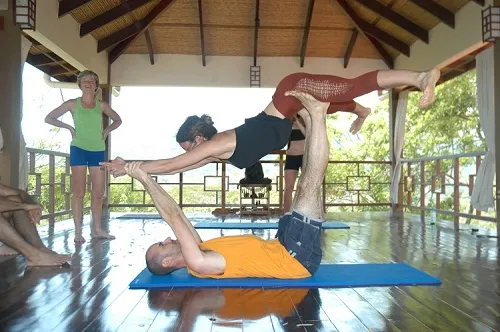 People are practicing Yoga