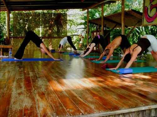 People are practicing Yoga