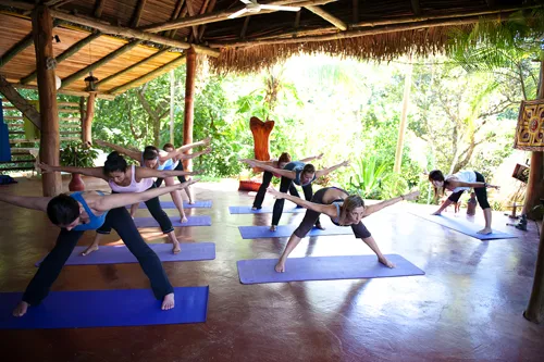 Practitioners are practicing Yin Yang Yoga