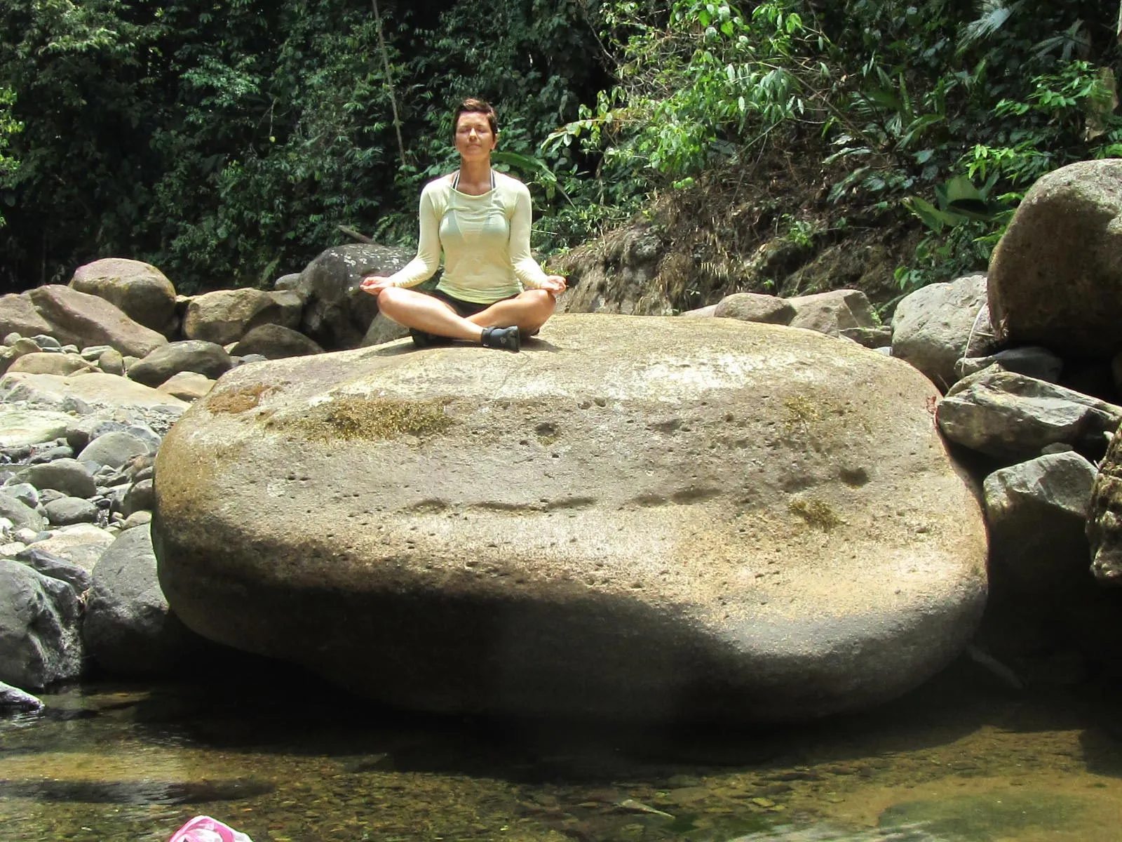 woman practicing meditation