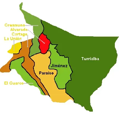 map of Cartago Province