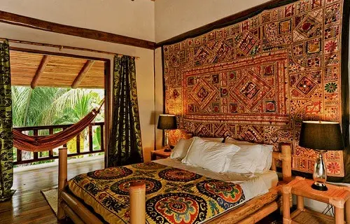 beautifully decorated bed room in Wendy's retreat center