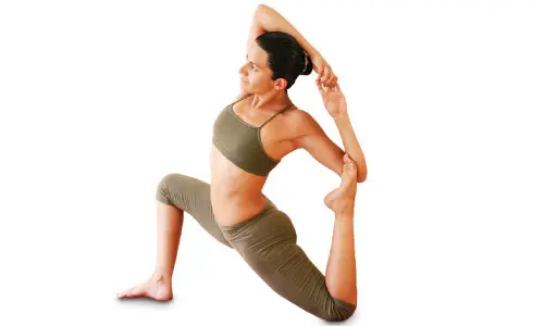 woman doing hatha yoga